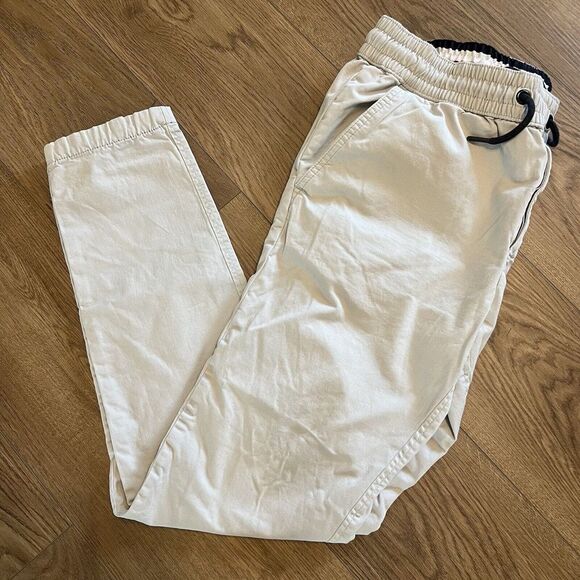 Tommy Hilfiger‎ S Mens Khaki Tan Pants elastic waist pull on draw string - Picture 1 of 5